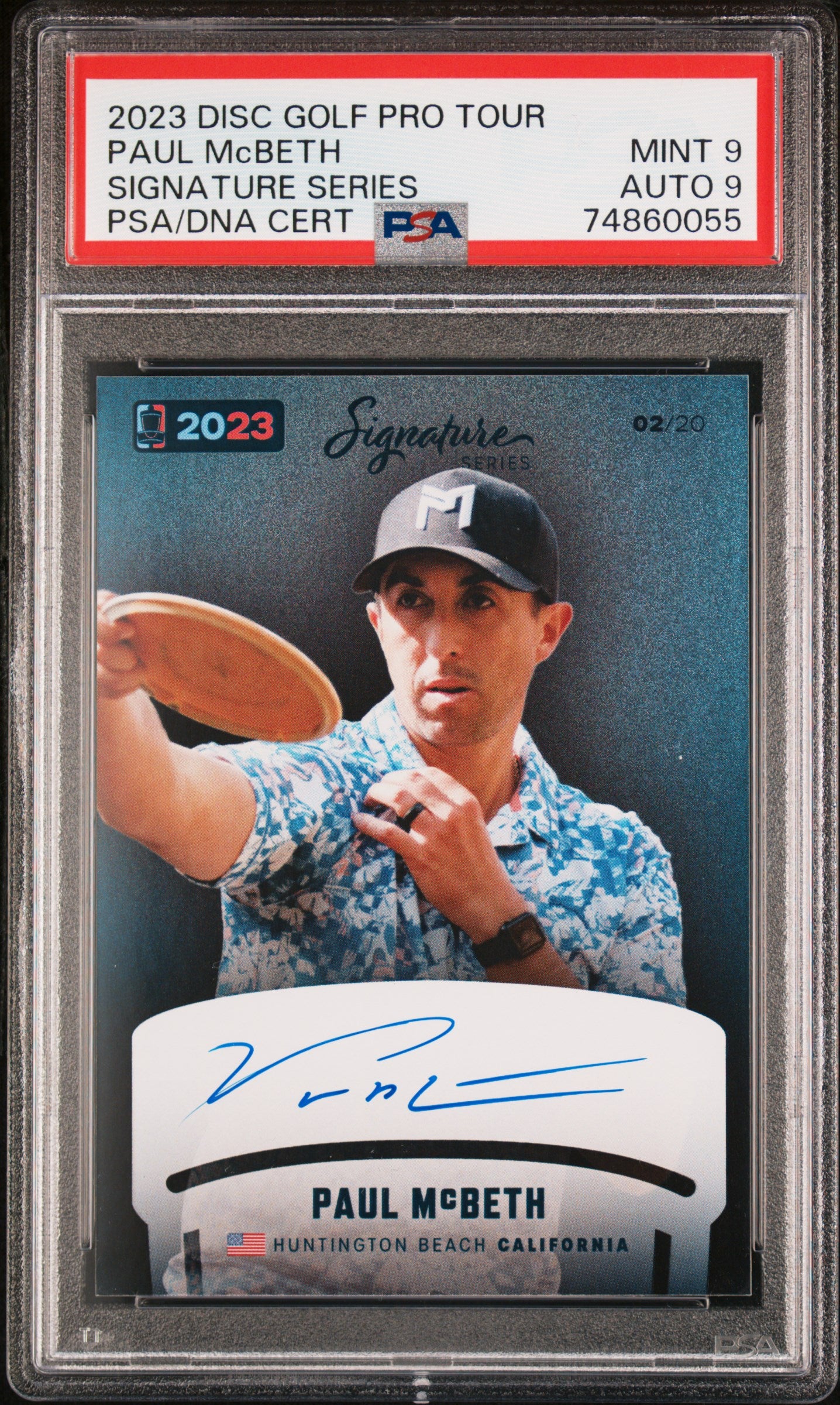 Paul McBeth 2023 DGPT AUTO 02/20 Disc Golf Autograph | PSA Mint 9 Auto 9