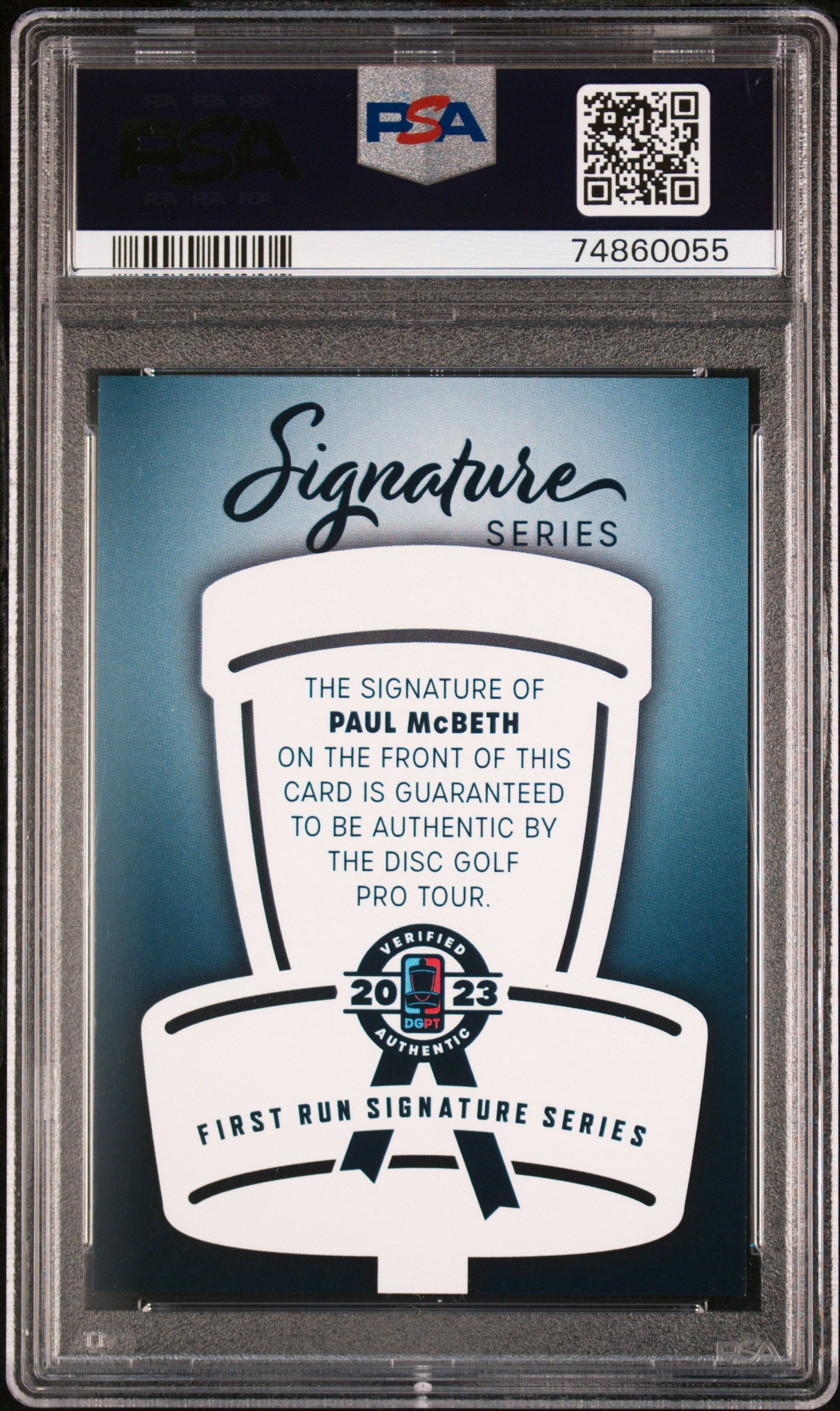 Paul McBeth 2023 DGPT AUTO 02/20 Disc Golf Autograph | PSA Mint 9 Auto 9